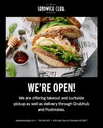 The restaurant even has a covered dog park onsite that is a part of the restaurant next to the outdoor bar where your dog can play! The Sandwich Club Charlotte North Carolina Facebook