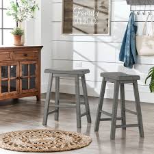 .swivel barstool in black brush wood finish and grey faux leather. Grey Wood Bar Stools Counter Stools You Ll Love In 2021 Wayfair