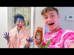 I prank my little cousin so bad.i die his hair red! Shampoo Hair Dye Prank On Lizzy She Was So Mad Youtube Hair Shampoo Dyed Hair Hair Dye Shampoo