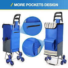 Koooper Chariot De Course Pliable A Roulette 2 En 1 Caddie Courses Diable Escalier Pliant Pas De Bruit Et Leger Chariot Pliable Roulette Diable Escalier