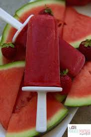 Popsicles Aux Fraises Et Au Melon D Eau Melon D Eau Recettes De Boissons Alimentation