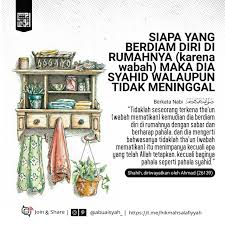 Siapa Yang Berdiam Diri Di Rumahnya Karena Wabah Maka Dia Syahid Walaupun Tidak Meninggal Di 2020 Kutipan Motivasi Inspirasi