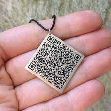 Personalized Qr Code Necklace In Sterling Silver Metal Qr Etsy Codigos Codigo Qr