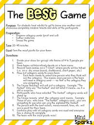 The Best Game A Team Building Activity First Day Of School Activities Team Building Games Back To School Activities