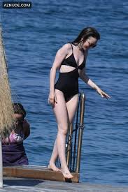 Get ready, @teenmom's @macibookout is going to be . Lily Collins Sexy Wearing A Black One Piece Bathing Suit Aznude
