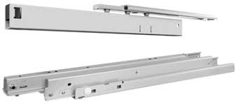 For top mount and side mount drawer slides a rubber tab (pictured above) will keep the drawer closed. Top Bottom Mounted Cabinet Slide Full Extension 275 Lbs Weight Capacity In The Hafele America Shop