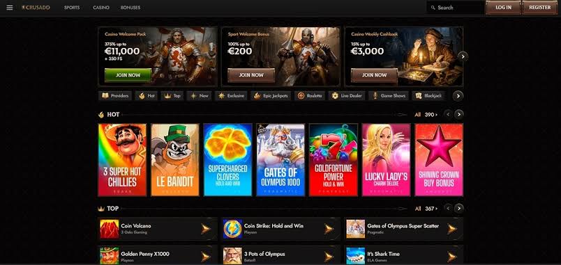 Crusado Casino - Test 6,240 Slots and 410 Live Tables
