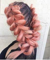 Rose Gold Hair In Large Braids This Is Just So Stunning And Eye Catcher Rose Hair Braids Hair Styles Blorange Hair Cool Hairstyles