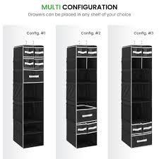 Or add a hanging closet organizer to store sweaters, jeans, and shoes. 9 Shelf Hanging Closet Organizer With 5 Drawer Organizers Baby Nursery Closet Diaper Caddy Organizer Slotted Storage Baskets Hanging Drawers Dorm Room Closet With Foldable Cube Storage Bins Walmart Com Walmart Com