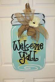 Southern Style Gifts And Southern By Southernstylegifts On Etsy Mason Jar Door Hanger Burlap Crafts Mason Jar Crafts Items similar to wood mason jar sign.door hanger.raised in sweet and jesus.wood door hanger.mason jar door hanger on etsy. pinterest