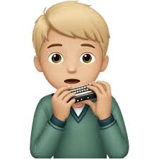 Paul Lassey playing harmonica emoji