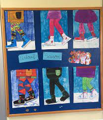 Mitmachheft für die sommerzeit meine klasse bekommt dieses jahr zum start in die ferien in bald zwei wochen keine süßigkeiten, sondern ein kleines mitmachheft. Winter Kunst Grundschule Eislaufer Collage Wasserfarben Winter Art Elementary Art Winter Art Lesson