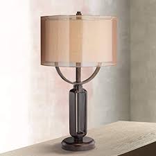 Monroe Modern Industrial Table Lamp Oil Rubbed Bronze Metal Sheer Double Shade For Living Room Family Bedroom Bedside Franklin Iron Works Amazon Com