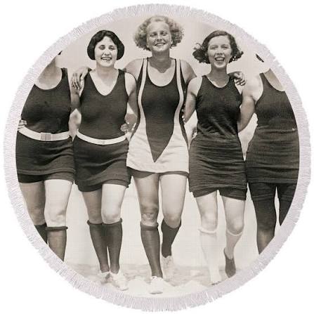 1920s Womens Vintage Swimsuit Girlfriends At The Beach In Bathing Suits, 1920s Jigsaw Puzzle By