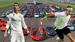 Gonzalo montiel sufre la enfermedad del beso: Cristiano Ronaldo Vs Roger Federer Cars Collection Private Jet Yatch2018 Youtube