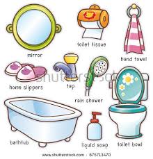 Vector Illustration Of Cartoon Bathroom Accessories Vocabulary English Vocabulary English Vocab English Lessons For Kids