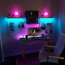 Symple Stuff Alonzo Gaming Desk Plastic Acrylic Metal In Black Red Size 29 H X 46 W X 26 D Wayfair Gamer Room Game Room Design Game Room Decor