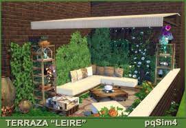 Pqsims4 Terrace Leire Sims 4 Downloads Sims House Design Sims House Sims 4 Garden Ideas