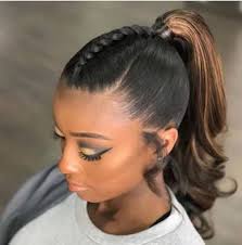 42 Ideas For Wedding Hairstyles For Black Women Middle Medium Length Hair Styles Sleek Ponytail Black Women Hairstyles