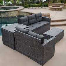 Rowley Patio Sectional With Cushions Patio Furnishings Patio Sofa Set Outdoor Sofa