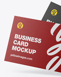 Download Two Paper Business Cards Mockup In Stationery Mockups On Yellow Images Object Mockups PSD Mockup Templates