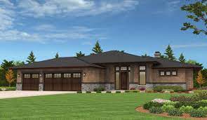 Highly influenced by the famous architect frank lloyd wright, the prairie house style was most popular from 1900 to 1930 in the american midwest. Plan 85126ms Prairie Ranch Home With Walkout Basement Prairie Style Houses Ranch House Plans Basement House Plans