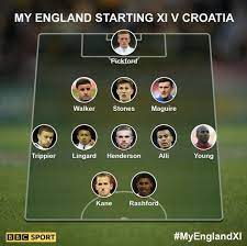 Harry kane from tottenham will be lead on gareth southgate's side. World Cup 2018 Who Did You Pick In Your England Xi For Semi Final V Croatia Bbc Sport