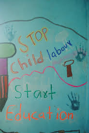 Red and white world day against child labour poster. World Day Against Child Labour Gurukul Academy