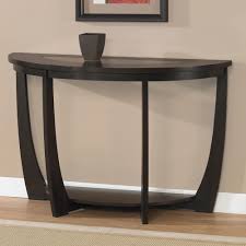 Half Circle Sofa Table Glass Moon Entryway Console Hall Shelf Accent Espresso Gracewood Traditional Sofa Table Console Furniture Wood Accent Table