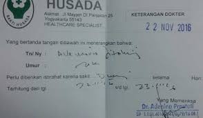 Contoh surat dokter yaitu surat keterangan sehat. Tiga Tersangka Pembuat Surat Sakit Online Ditangkap