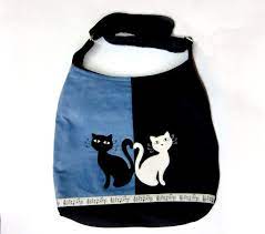 Textil női táska macskás - NKP Shop
