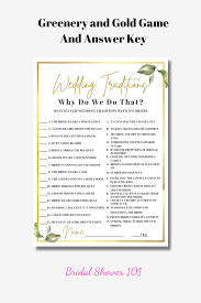 Today's mother's day deal of the day: Wedding Traditions Why Do We Do That Game Printable Greenery And Gold Bridal Shower 101