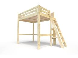 Lit Mezzanine Alpage Bois Echelle Hauteur Reglable 160x200 Vernis Naturel Alpagech160 V Vente De Abc Meubles Conforama