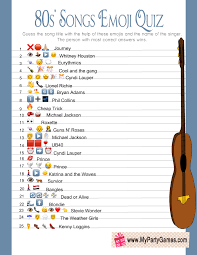 Among these were the spu. Free Printable 80s Songs Emoji Quiz