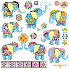 Decorated Cartoon Elephants Elephant Clip Art Cartoon Elephant Elephant Decor