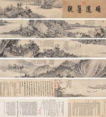 wang fu 王紱 明王绂溪山渔隐图 永乐十年拜中书舍人 派往北京 从事迁都的筹备工作 永乐十一年 十二年 两次随明成祖朱棣北巡 期间创作著名的 燕京八景图 他绘画擅长山水 尤精枯木竹石 其山水画兼有王蒙郁苍的 chinese painting prominent artist