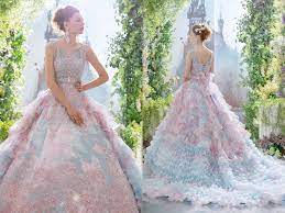 27 Princess Worthy Wedding Dresses Featuring Pastel Color Combinations Dreamy Wedding Dress Colored Wedding Gowns Pastel Wedding Dresses