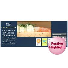 This diabetic friendly terrine is perfect for a starter. M S Collection Prawn Salmon Terrines Ocado