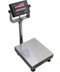 500 Lb X 0 1 Lb Bench Scale Ntep Splashproof 24x24 With Wheels And Backrail