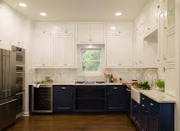 dark blue lower cabinets