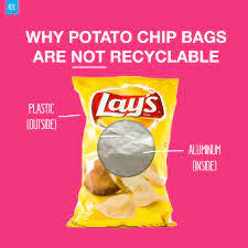 It S Too Costly To Separate The Plastic From The Aluminum So Potato Chip Bags Are Not Accepted Curbside For Recyclin Recycling Information Recycling Chip Bags