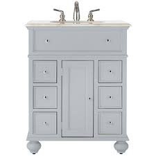 Cabinet depths are typically between 18 and 21 inches. 26 28 In Single Sink Gray Bathroom Vanities With Tops Bathroom Vanities The Home Depot