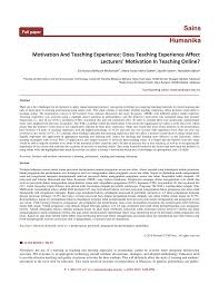 Adapun surah yasin yang dimaksud itu : Pdf Motivation And Teaching Experience Does Teaching Experience Affect Lecturers Motivation In Teaching Online