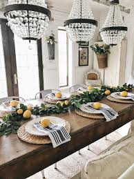 In Love With This Simple Farmhouse Lemon Decor Such Fun Pops Of Color In Farmhouse Home Farmhouse Dining Rooms Decor Dining Room Budget Farmhouse Dining Table