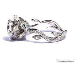 Engagement Wedding Rings Rose Engagement Ring Flower Engagement Ring Diamond Engagement Ring Set