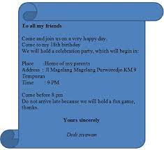 Walaupun masih jarang yang menggunakan surat undangan ulang tahun dalam bahasa inggris, namun tidak ada salahnya bagi anda untuk namun jika anda ingin lebih istimewa, maka anda bisa menggunakan surat undangan. Contoh Undangan Formal Dalam Bahasa Inggris Beserta Artinya Guru Paud