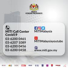 Kementerian perdagangan antarabangsa dan industri malaysia ministry of international trade and industry, malaysia download the vector logo of the miti malaysia brand designed by in adobe® illustrator® format. Miti Malaysia On Twitter Manufacturers Seeking Clarification On Their Application Status To Continue Operation During Mco Can Reach Out To Us Via Our Call Centers 9am To 6pm Weekdays And Social Media