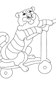 Some of the coloring pages shown here are curves plus size coloring sketch coloring, online coloring fo. Download Coloring Page A Tiger On A Fancy Scooter