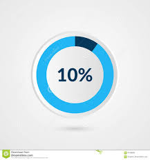 10 Percent Blue Grey And White Pie Chart Percentage Vector