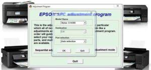 Solution idéale pour toutes vos impressions: Epson Stylus Cx4300 Adjustment Program